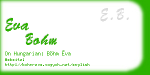 eva bohm business card